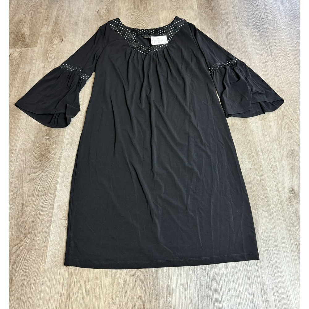 Lane Bryant Dress Women's 14/16 Polka Dot 3/4 Sleeve Midi